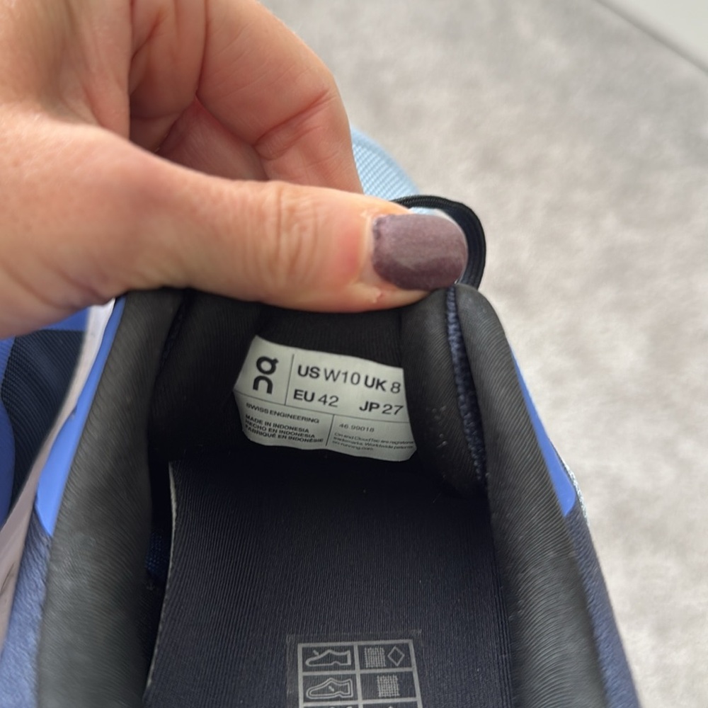 On Running Navy and Light Blue Athletic Shoes - Picture 4 of 5